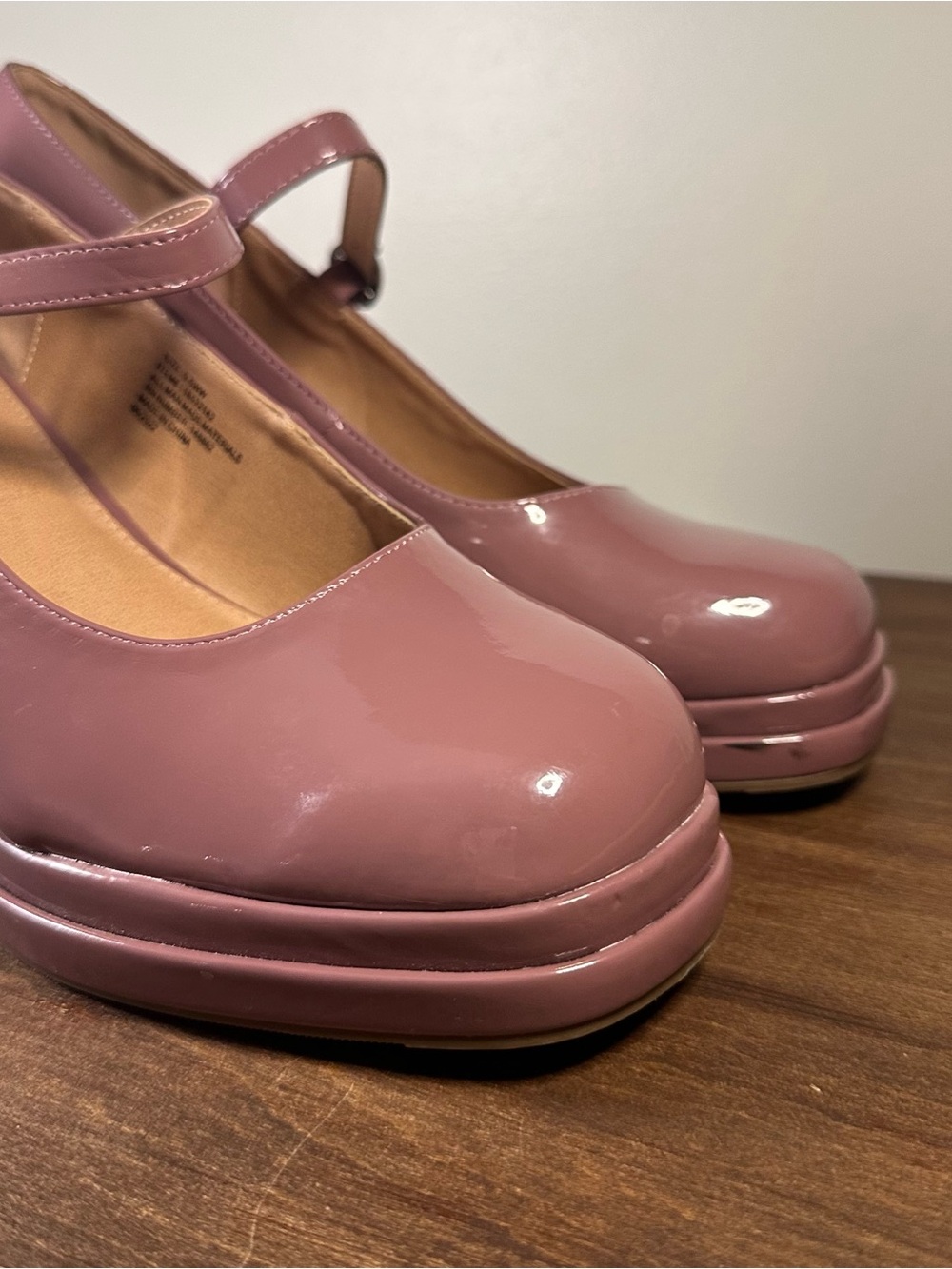 Torrid Double Platform Mary Jane Heels Chunky Rose Patent Size 9.5 WW - Picture 5 of 13